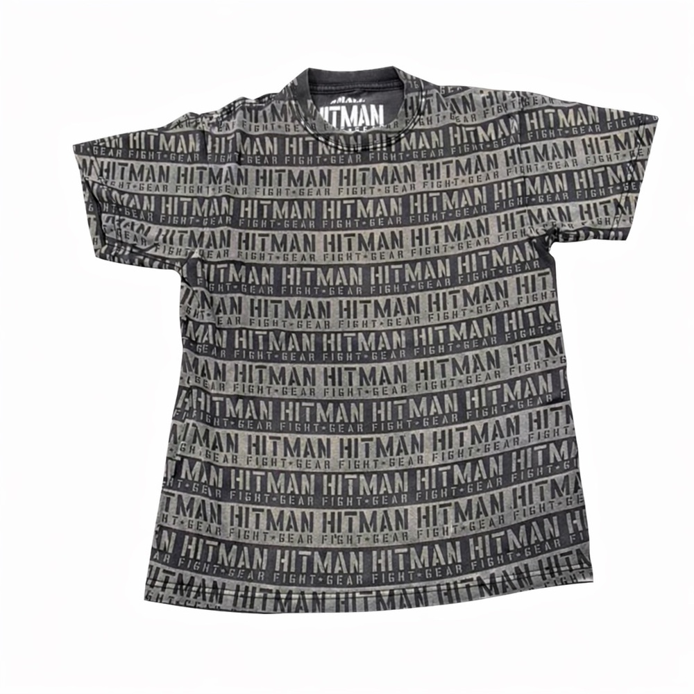 Hitman Fight Gear Graphic T-Shirt Men’s Size Small Black/Gray All Over Print
